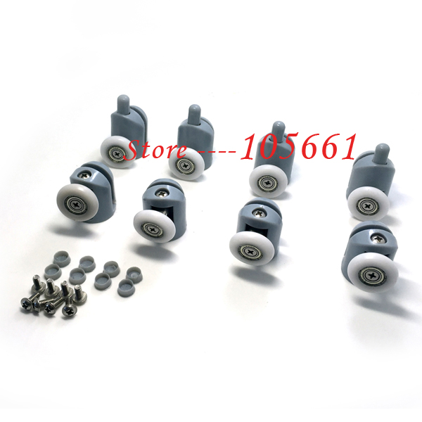 New Set of 8 Single Shower Door Rollers / Runners / Wheels / Pulleys / Radio 25 mm Diameter Home Bathroom Replacement Parts