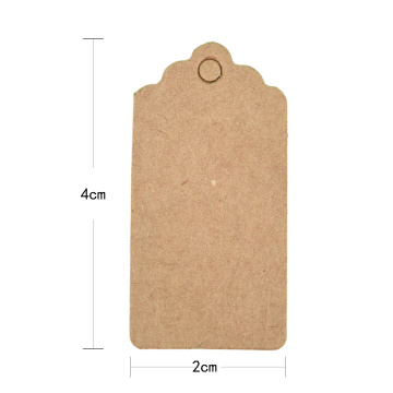 100Pcs/lot DIY Kraft Paper Tags Scalloped Rectangle Christmas Wedding Favour Party Gift Card Label Blank Luggage Tags
