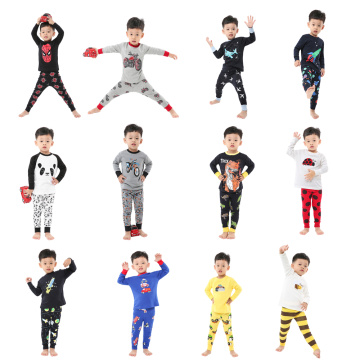 Boys Pijamas Kids Knitting Pijamas Baby Boy Girl Cotton Pajamas Set Kids Cartoon Sleepwear Age 2-8 Years Cotton PJS