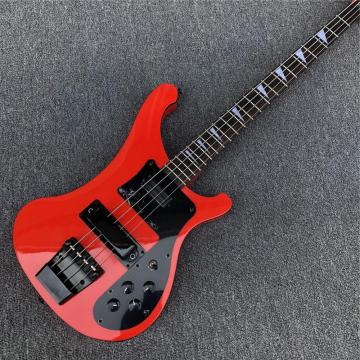 Red 4 Strings Ricken 4003 Bass guitar,Rosewood Fingerboard Black Pick Guard And Hardware Rick Electric Bass