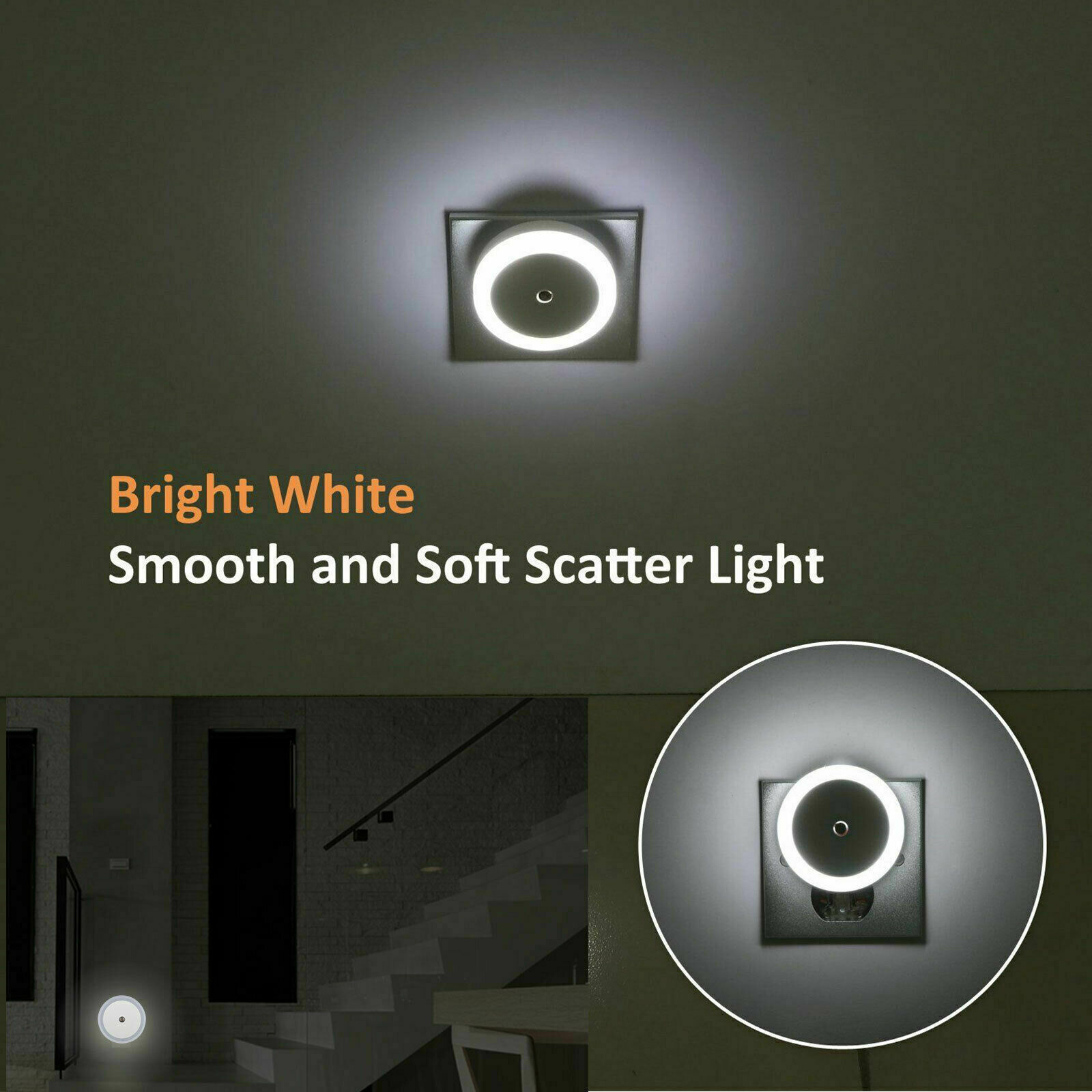 LED Night Light Mini Cute Wall Plug-in Auto Sensor Bedside Lamp For Bedroom Kid's Room Hallway Corridor Stairs EU/US 110V 220V
