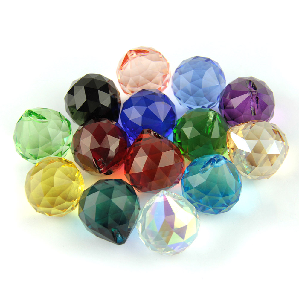 8pcs/lot 40MM MIXED COLOR Crystal prism drop Crystal hanging ball for home&wedding decoration free shipping