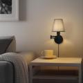 Grey Linen Lampshade Wall Light Fixture for Bedside