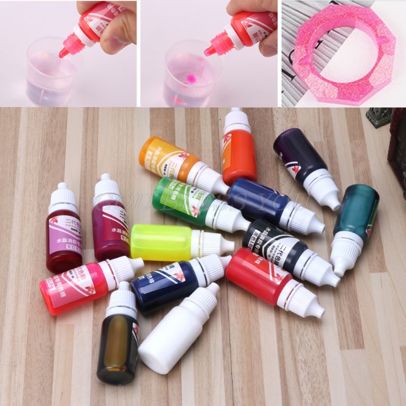 15 Color 10ml 15 Color Epoxy UV Resin Colorant Jewelry Liquid Pigment Bath Bomb Soap Dye Handmade Soap Coloring Powder