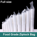 Ziplock Bag Transparent Thick Plastic Sealing Bag Plastic PE Poly Bags Fresh Storage Food Envelope Bag Reusable Zip Bag 8 Silk