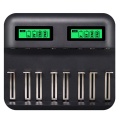 8 Slots Lcd Display Usb Smart Battery Charger For Aa Aaa Sc C D Size Rechargeable Battery 1.2V Ni-Mh Ni-Cd Quick Charger