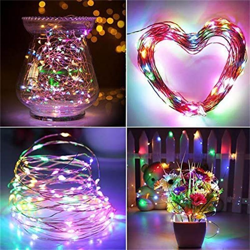 Fairy 5M10M USB Battery Operated LED Copper Wire String Lights For Wedding Christmas Garland Festival Party Home Decoration lamp