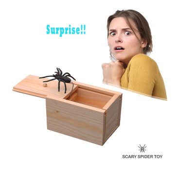 NEW Funny Scare Box Wooden Prank Spider Hidden in Case Great Quality Prank-Wooden Scarebox Interesting Play Trick Joke Toys Gift