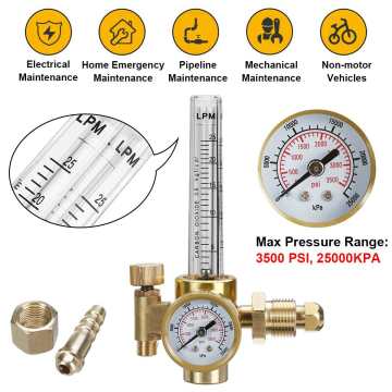 0-15Mpa Argon Pressure Reducer CO2 Gas MIG TIG Welding Flow Meter Regulator Pressure Control Gauge Gas Flowmeter Manual