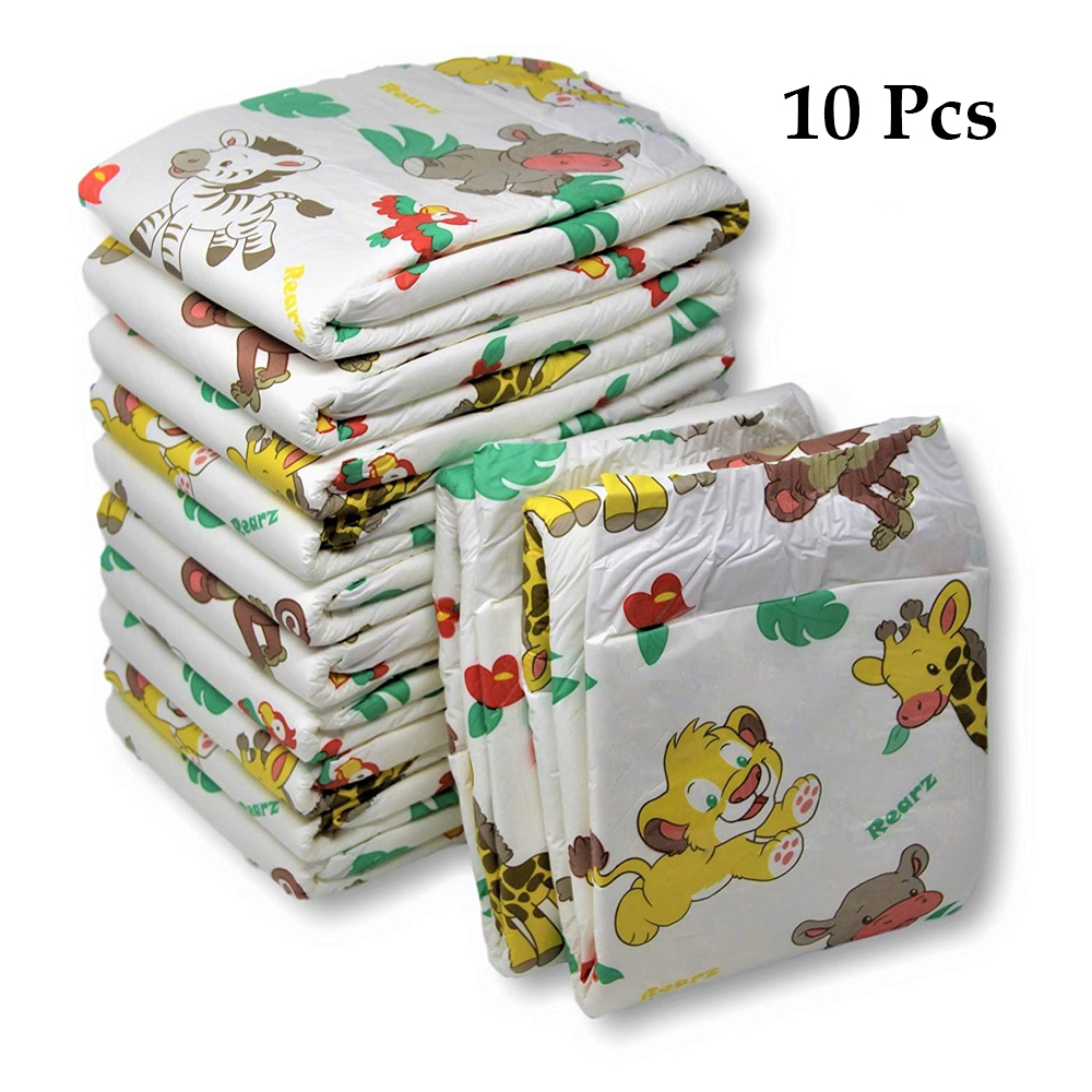 New Style 10 Pcs Of A Package ABDL Adult Diaper 6000ML M Size With Pig Printing Adult Baby Diapers For Baby Girl For Baby Boy