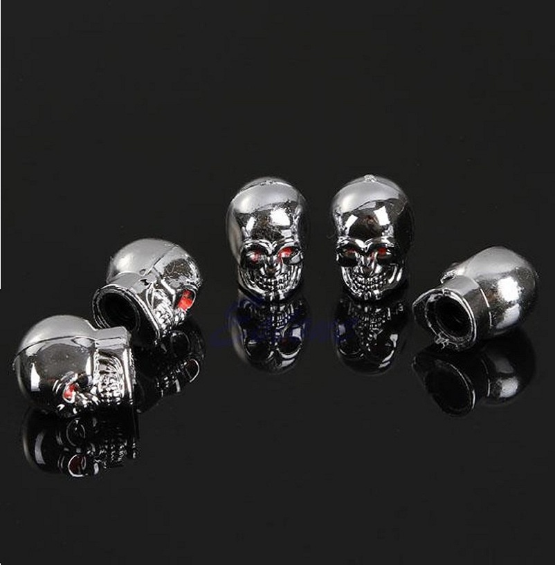 5Pc Skull Tire Tyre Wheel Car Auto Valves Caps Dust Stem Cover Motocycle Bicycleqiang