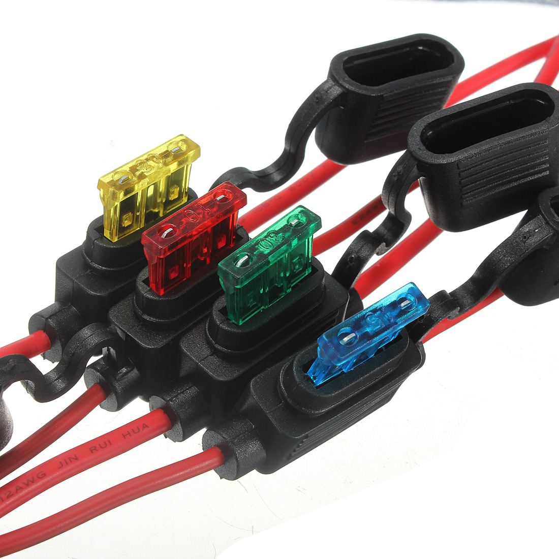 6v 12v 24v Car Auto In-Line Standard Blade Fuse Holder Wire Fuses Holders 10/15/20/30A Waterproof