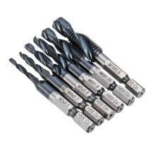 6pc/set HRC89 M3-M10 Combination Drill Tap Bit Set TiAlN Coated Deburr Countersink Bits