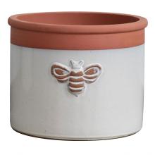 Outdoor Ceramic Glazed Flower Pot Cylinder Bee Pot
