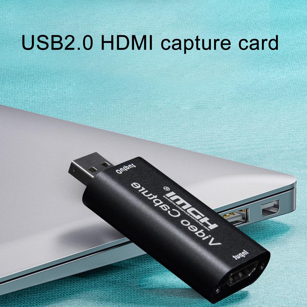 Mini 1080p Video Capture Card 4K Game Capture Cards HDMI to USB 2.0 Record Via DSLR Camcorder Camera for HD Live Streaming