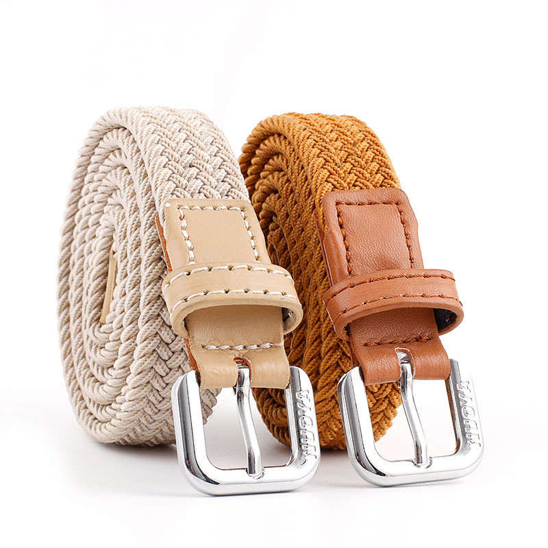 Hot Sale Men Women Casual Knitted Pin Buckle Belt Woven Elastic Stretch Belts Plain Webbing Belt For Jeans Fashion Braided Belt