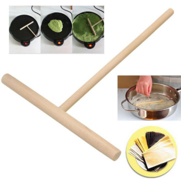 2pc T Shape Wooden Crepe Maker Pancake Batter Spreader Stick Home Kitchen Tool DIY Pancake Restaurant Canteen Specially Supplies