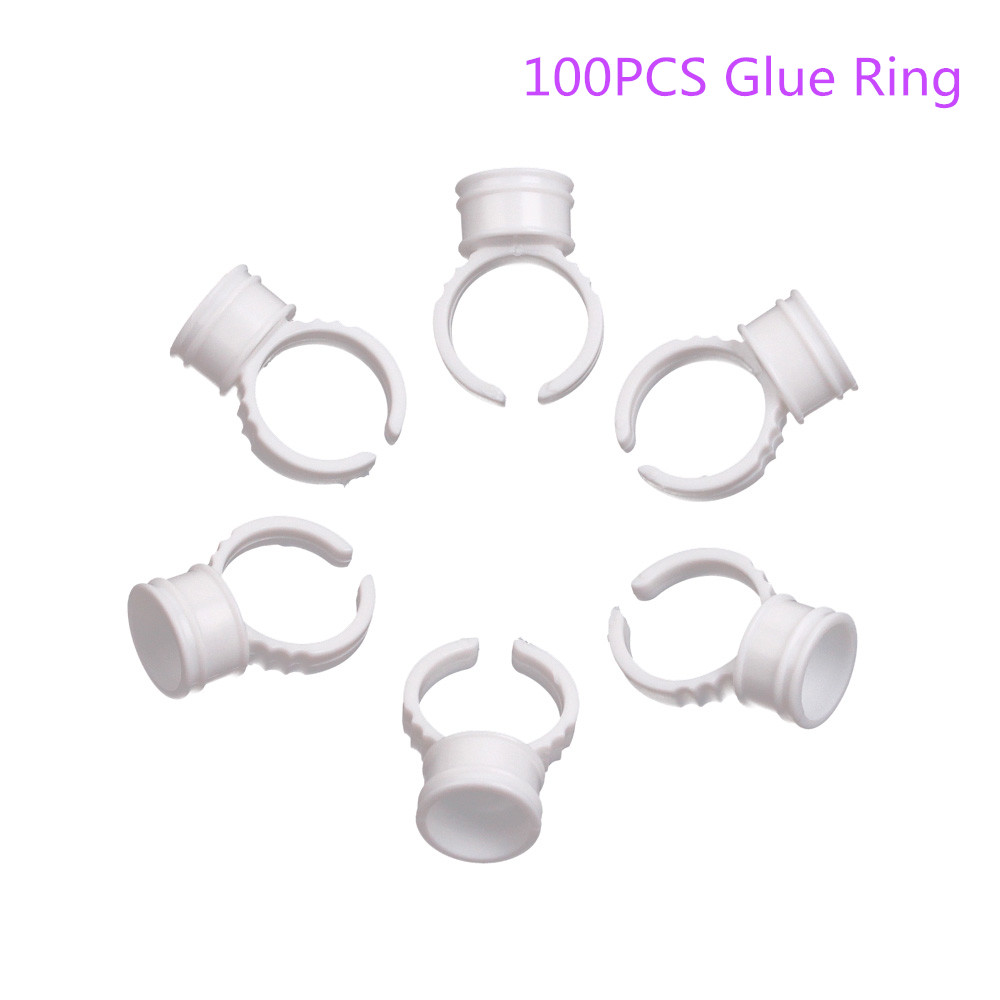 NEWCOME Professional Eyelash Glue Holder Crystal Glue Ring/Disposable Holder/Easy Fan Blooming Cup/Eyelash Adhesive Stickers
