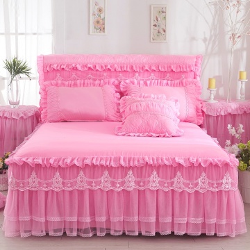 1 Piece Lace Bed Skirt 2pieces Pillowcases bedding set Princess Bedding Bedspreads sheet Bed For Girl bed Cover King/Queen size