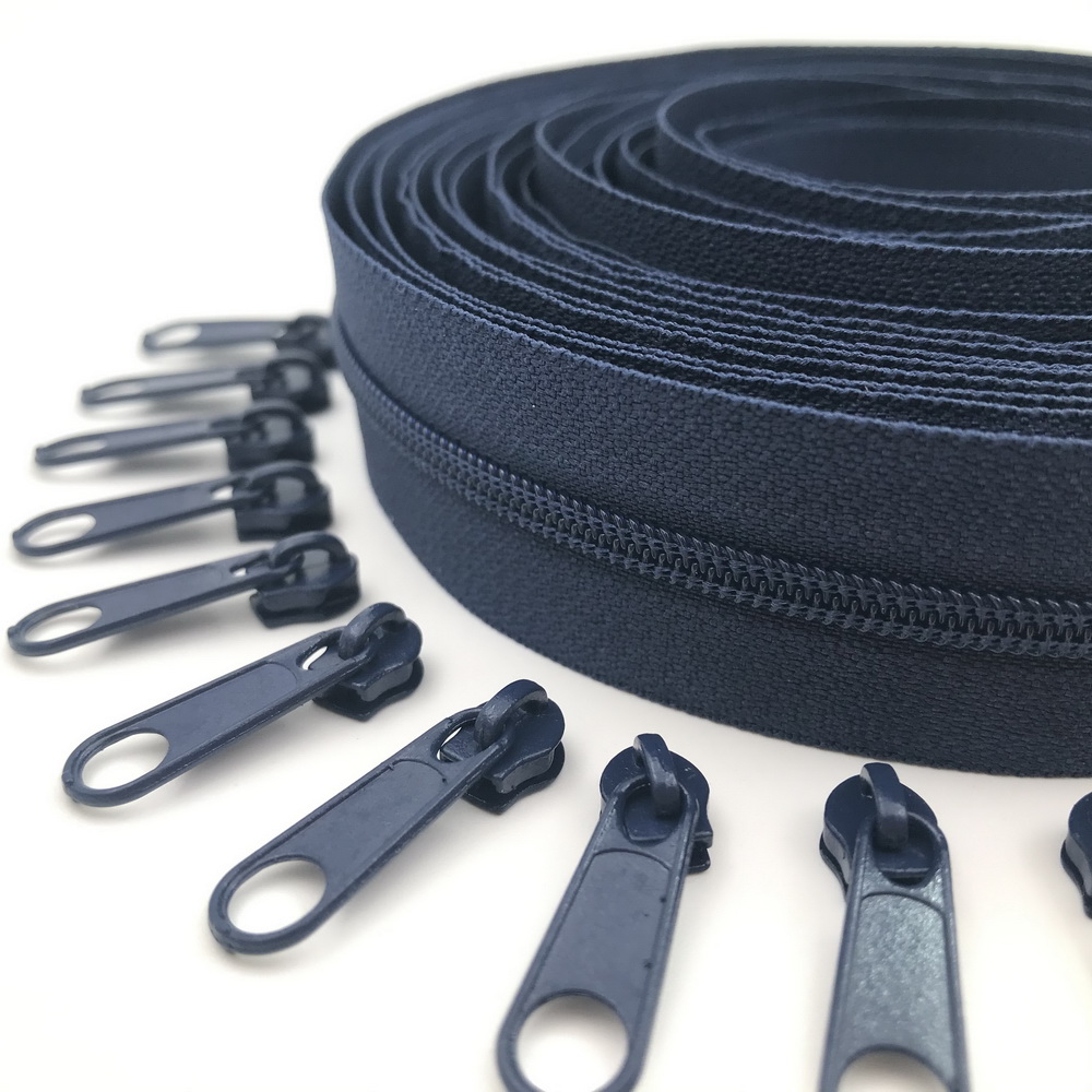 10 Meters Zipper by the Yard Nylon Coil Zippers with 20pcs Zipper Slider for purses, bags and other sewing projects