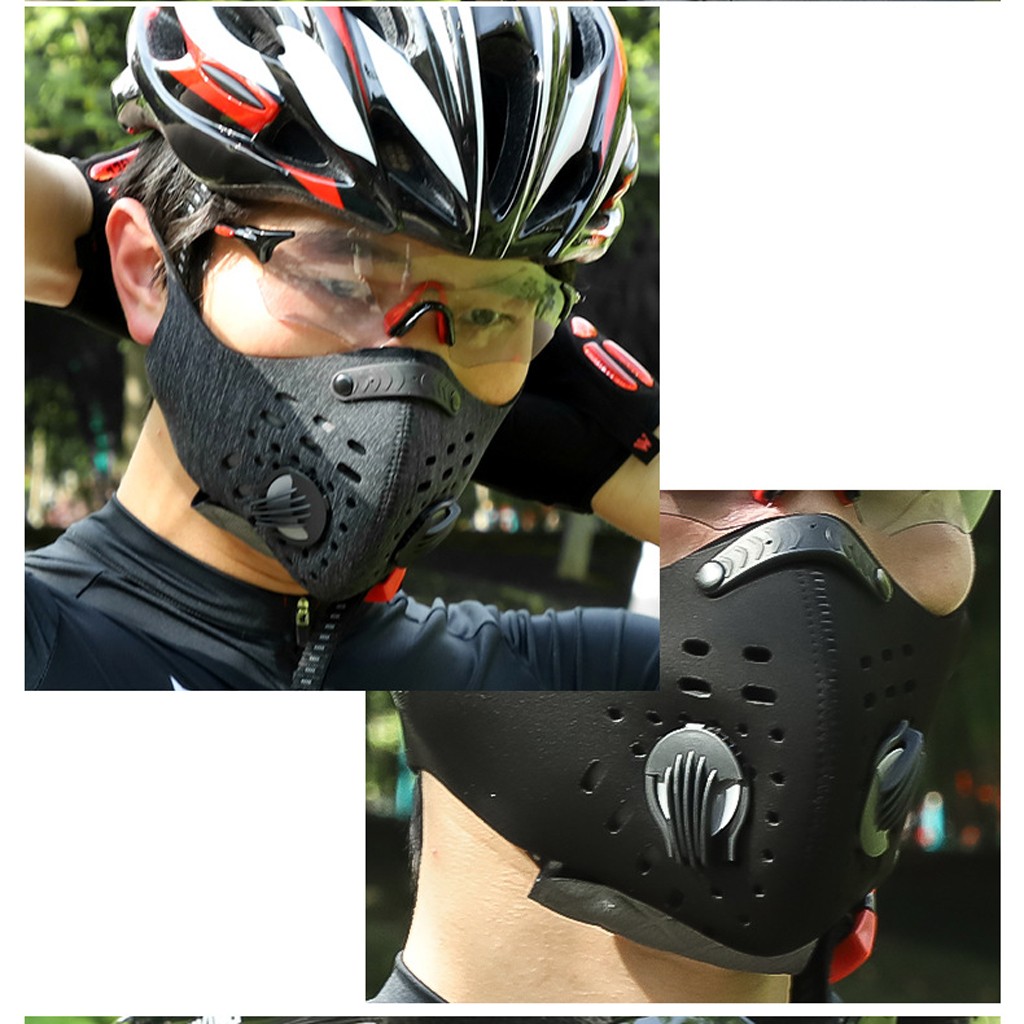 Outdoor Black Mask Adult Resuable Washable Active Carbon Filters Dustproof Riding Motorcycling Bicycle Masks Party Decoration