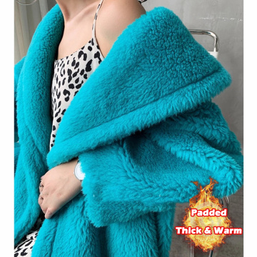 Bella Philosophy Women Winter Faux Fur Warm Long Coat Long Sleeve Female Thick Teddy Bear Coat Casual Loose Oversize Outwears