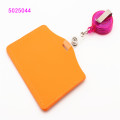 PU Horizontal card sleeve ID Badge Bank Credit Card Badge Holder Accessories Reels Key Ring Chain Clips School student office
