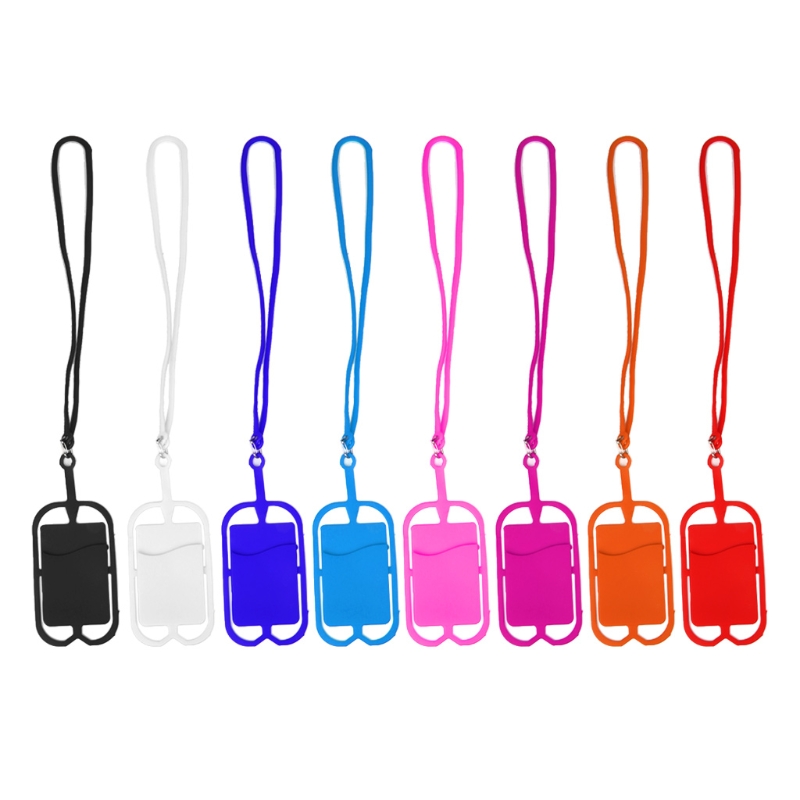 Necklace Lanyard Universal Silicone phone Case For iphone X 6s 7 8 xiaomi mi6/5 redmi a5 S9 htc10 j5 j7 strap card holder pounch