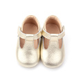 Pretty Gold Baby Girls T-Bar Shoes Dress Shoes