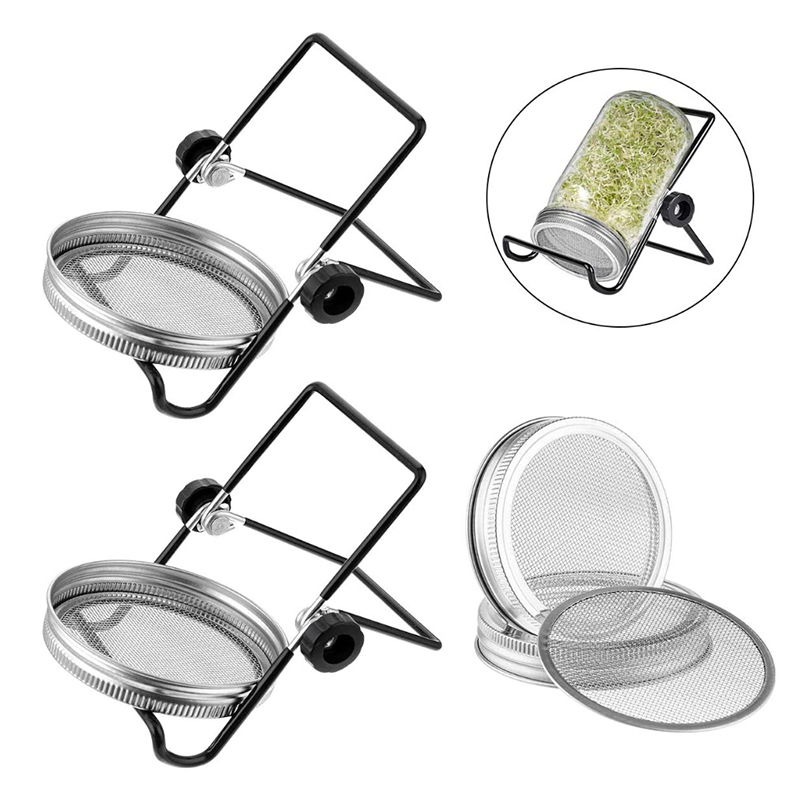 Nursery Trays Mason Jar Sprouting Lids 5x Stainless Steel Seed Sprouting Lids Mesh Screen Strainer Filter For Mason Jar