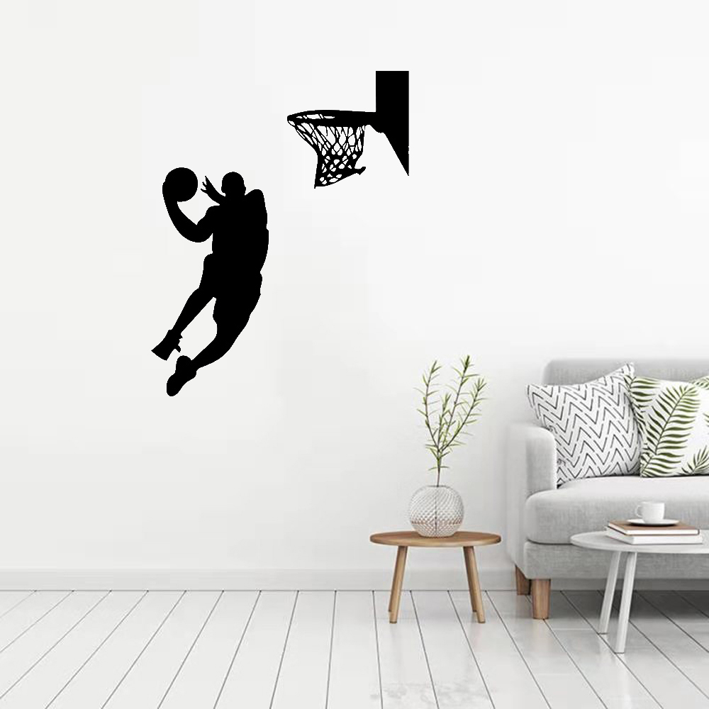 Basketball Player Wall Stickers Boys Bedroom Living Room Sofa Decorative Vinyl Removable Self Adhesive Wallpaper