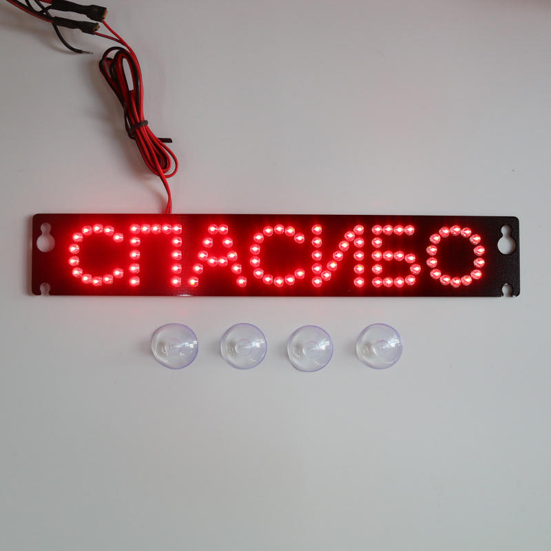 12V car etiquette LED sign display board "Thank you" Russian version car high brake light "спасибо"