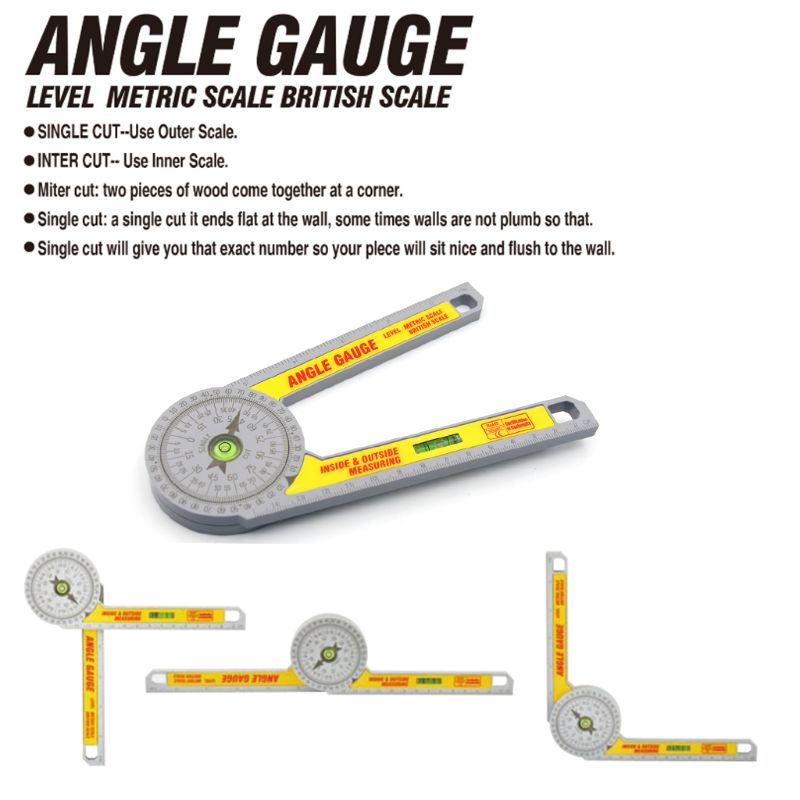 360 Degree Miter Saw Protractor High Accuracy Angle Finder Gauge Goniometer Measuring Ruler Tool Dropshipping