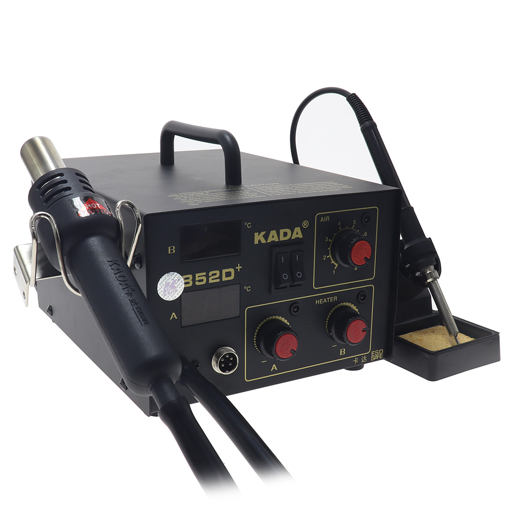 KADA 852D 852D++ 2 in 1 SMD rework station hot air gun desoldering station telephone repair electric iron 952D