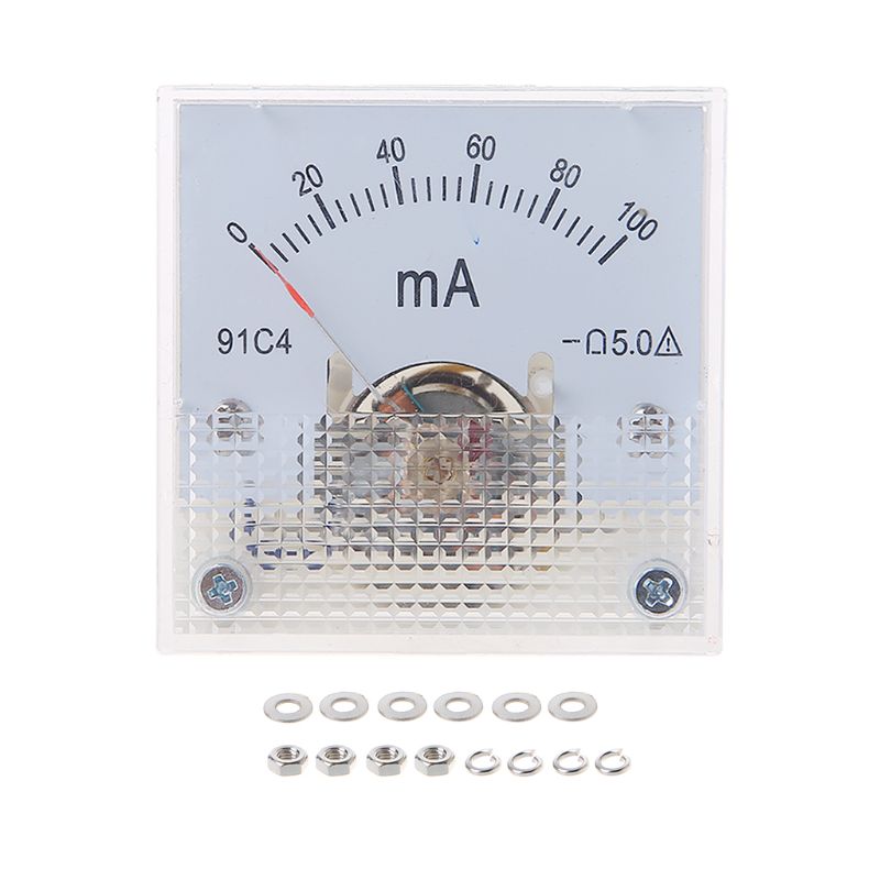 Mechanical Ammeter DC Analog Current Meter Panel Mechanical Pointer Type 1A/2A/3A/5A/10A/20mA/30mA/50mA/100mA/200mA/300mA/500mA