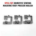 3Pcs/Set Sewing Tools Accessory Domestic Sewing Machine Foot Presser Rolled Hem Feet For Brother Singer DIY Apparel Sewing New