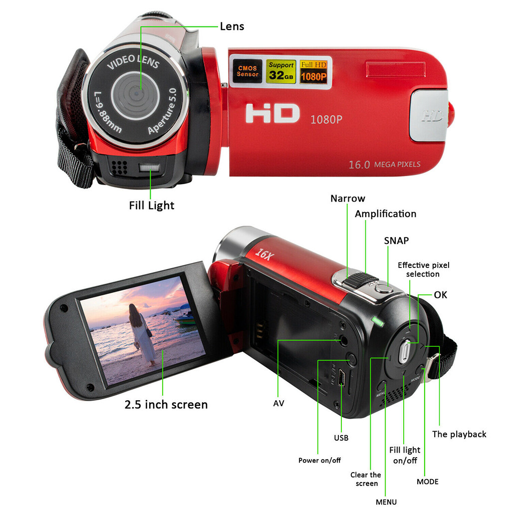 Best Selling 2020 Video Camera Camcorder Vlogging Camera Full Hd 1080p Digital Camera Accessories Аксессуары Dropshipping #8