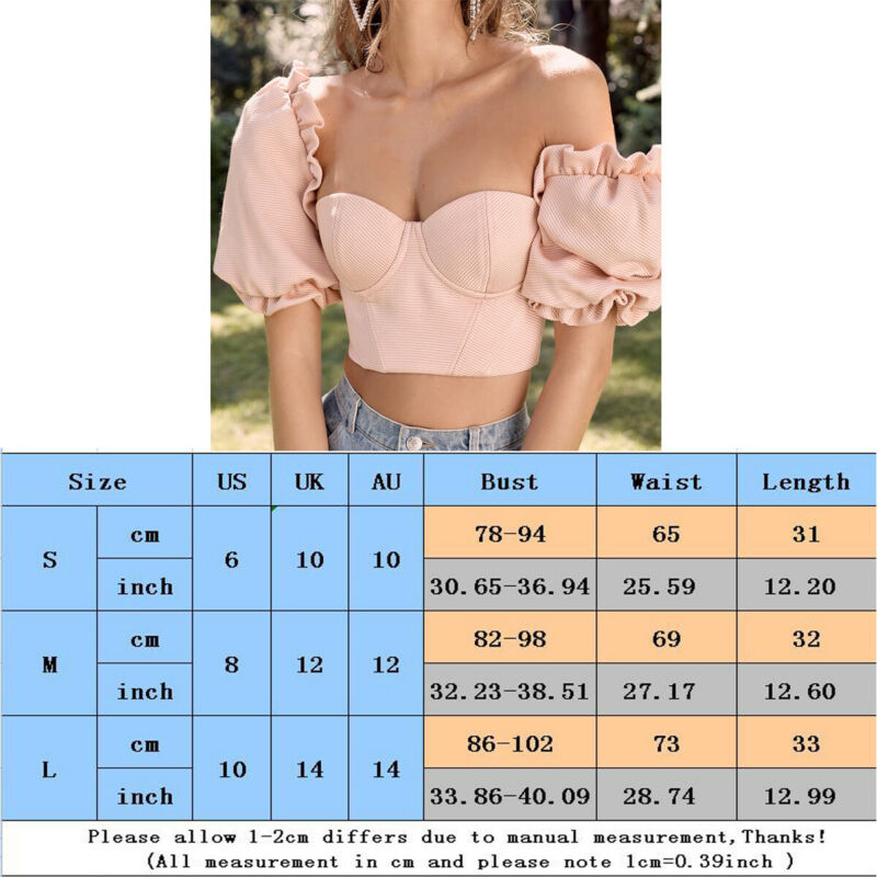 Summer New Women Short Puff Sleeve Blouse Shirts Ruched Ruffles Square Collar Crop Tops Lady Push Up Sexy Female Blouses Tops