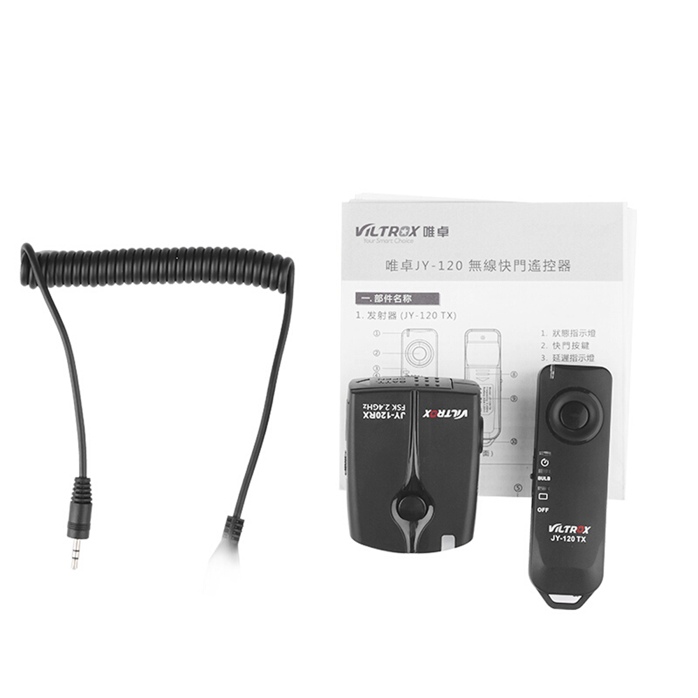 Viltrox JY-120 Camera Wireless Remote Shutter Release Control Cable for Canon 5D IV 7D Nikon D5300 Sony A9 A7 A6500 A6300 A7S