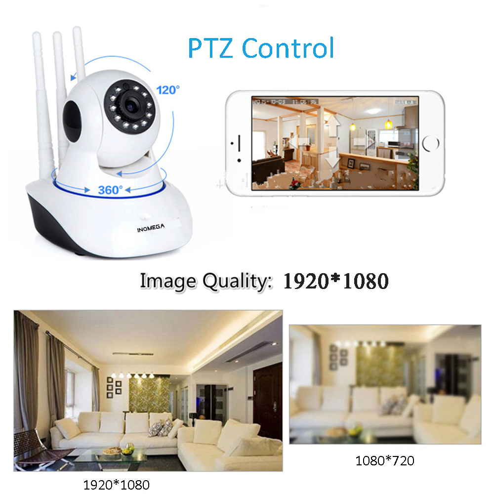 INQMEGA HD 1080P Wireless WIFI IP Camera Home Indoor Security Monitor Smart Network Video System Two Way Audio / Night Vision