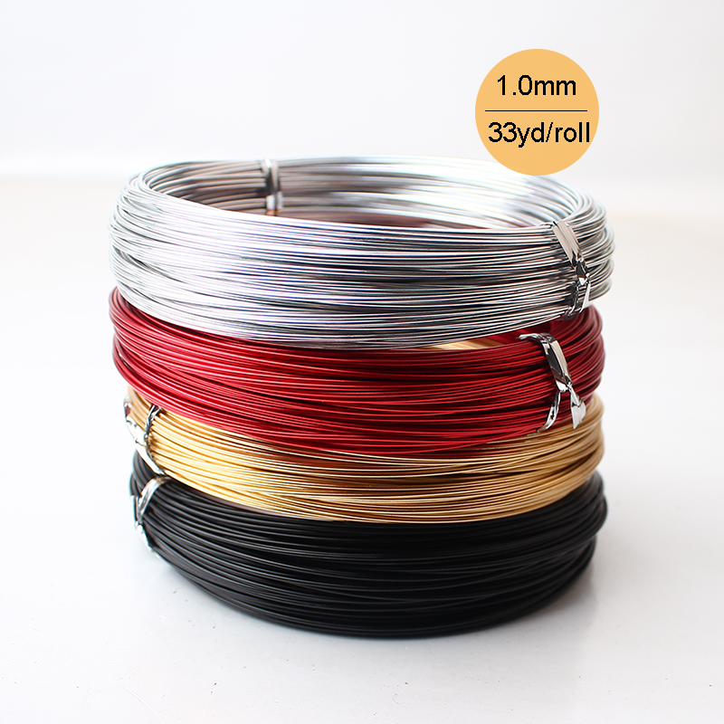 1.0mm 18 Gauge Dia 30m 98ft 33yd Long Anodized Colored Round Aluminum Wire Dead Soft DIY Jewelry Creation Supplies