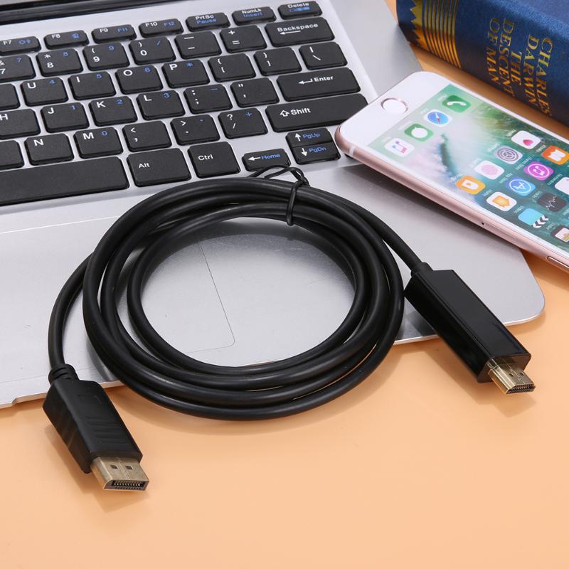 1.8m DisplayPort Male to HDMI Male 1080P Video Converter Adapter Cable for Video Game HDTV Monitor Projector Cables Hot