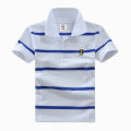 High quality 3-12 year old boy polo shirt short sleeve shirt lapel striped cotton children's T shirt various colors optional