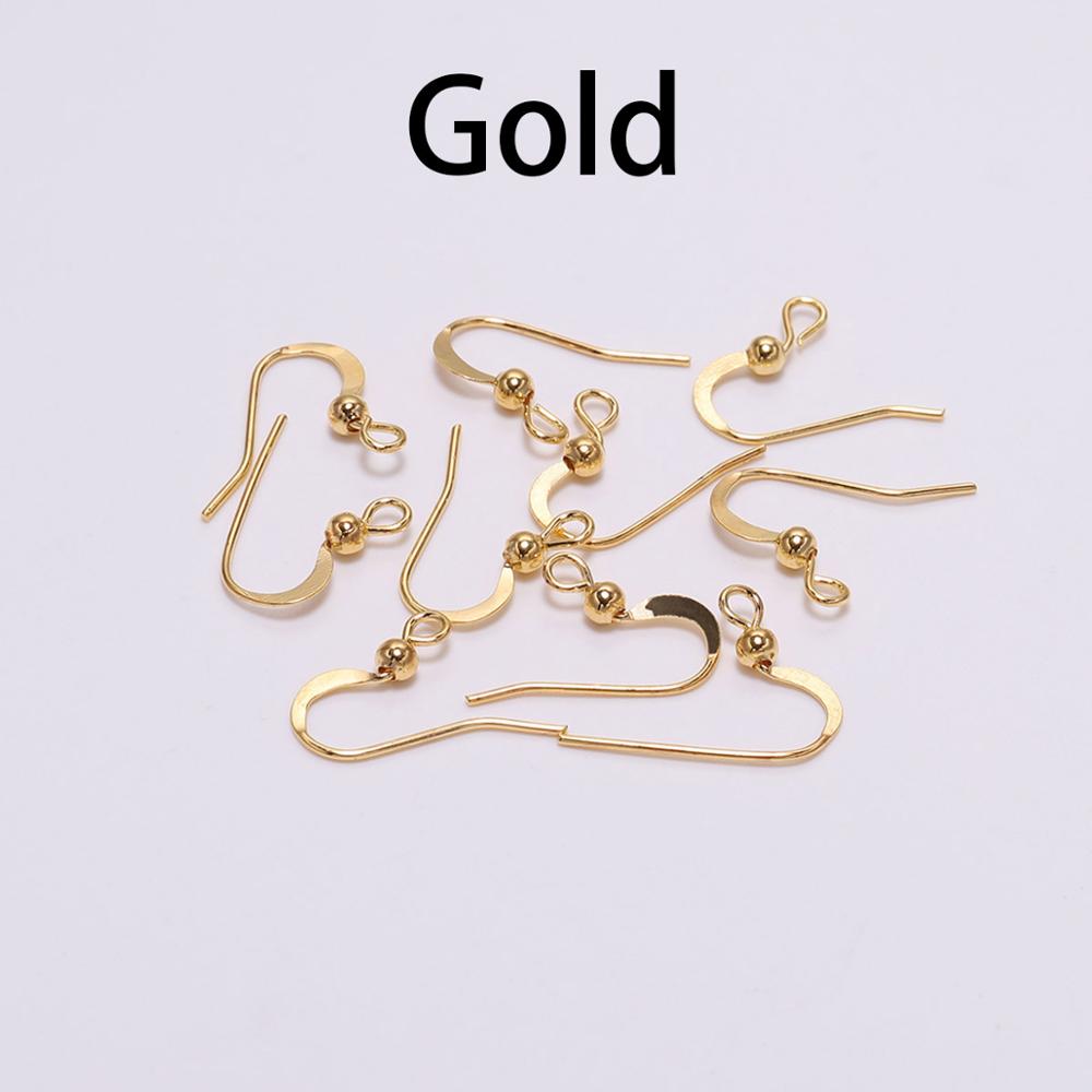 100Pcs 19*18mm Earring Components Hooks Twist Gold Bronze Ear Hook Clasps Earring Wires Findings For DIY Jewelry Making