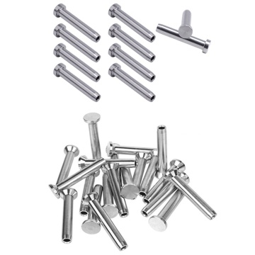 34PCS 316 Stainless Steel Fixed Ends Stemball Swage Stud Dead Ends Hardware Kit for 1/8 Inch Wire Rope Cable Railing