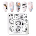 NICOLE DIARY Flower Letter Line Design Stamping Plates Leaf Levaes Nail Art Stamp Plate Template Printing Stencil Image Tool