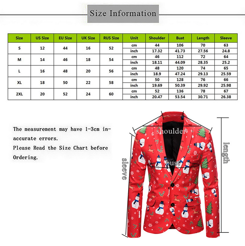 Adisputent Print Suit Christmas Pattern Mens Blazer Jacket Flat Barge Collar Mens Fashionmen's Gothic fashion Party Blazer
