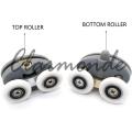 4pcs Double Shower Door Bottom ROLLERS /Runners /Wheels 25mm/23MM wheel distance 30mm