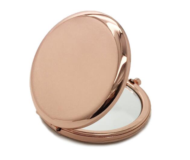 1pcs Makeup Mirror Pocket Mirror Compact Folded Portable Small Round Hand Mirror Makeup Vanity Metal Cosmetic