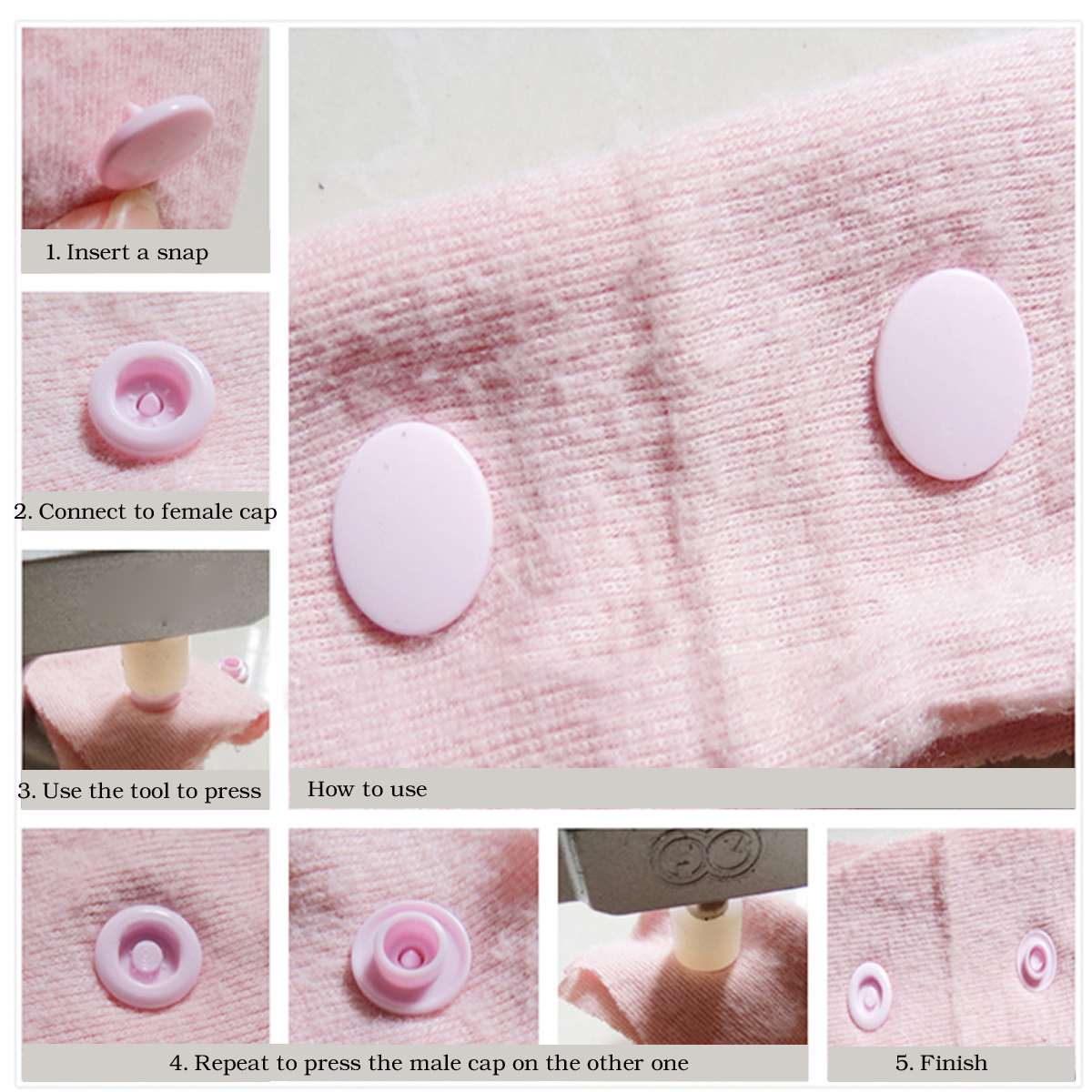 200 Sets KAM T5 for T3 T8 11.5MM Round Plastic Snaps Button Fasteners Quilt Cover Sheet Button Garment Accessories For Clothes